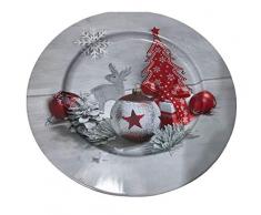 Idena Assiette de NoÃ«l Gris/rouge Ã 33 cm