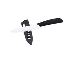 RETYLY Noir 6 Pouces Couteau Droit en ceramique a Tige incurvee avec Couvercle