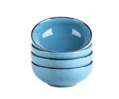 vancasso, Série Navia, Service de Table, Faïence Style Vintage Classique (6-Navi Bleu, 4 Bols Saladier)