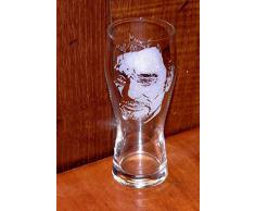 Verre à Bière gravé à la main Johnny Hallyday n°3