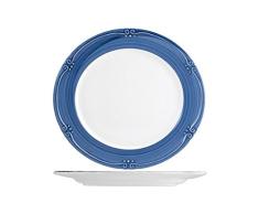 H&H Siena Assiette Ã Dessert, 20 cm, Faience, Bleu, 1 PiÃ¨ce