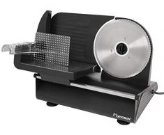 Bestron Trancheuse électrique, Épaisseur de coupe 0-15 mm, 2 vitesses, 150 W, Noir