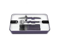 Laguiole Évolution - Coffret fruits de mer 7 pièces - Couteau à huîtres professionnel - Acier Inoxydable et ABS - Design Acidulé noir - Set spécial huîtres - Kit de couverts pour crustacés