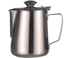 YAYY Pot à mousser Le Lait Pot Grande capacité en Acier Inoxydable Café Pot à mousser Le Lait Crémier Tasse à mousser avec Couvercle (350ML)-1500ML(Upgrade)