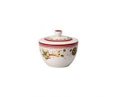 Villeroy & Boch Winter Bakery Delight Sucrier, Porcelaine Premium, Blanc/Rouge