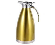 Reacute Cipient Agrave double Paroi isotherme sous Vide en Acier Inoxydable1,5L/2L avec Quick Press Home Carafe Isotherme Eau Chaude Glace Boissons Acier inoxydable champagne 2L