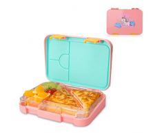 NEEGO Lunch Box Enfant Bento Box 4 Compartiments Bento Lunch Box Boîte à Bento pour Enfants Boîte à Lunch pour Garçons Boîte à Bento étanche aux Fuites Boîte à Bento pour Micro-Ondes, Rose