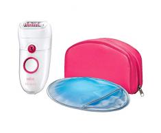 Braun Silk-épil 5 Power 5185 Épilateur Électrique Femme; 3 Accessoires Massage; Gant Refroidissant et Pochette Rose