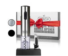 Twinzup - Tire Bouchon électrique sans-Fil - Coffret avec Coupe-Capsule et Socle de Recharge pour Les Amateurs de vins