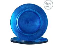 sous-Assiettes Rondes - Bleu - 330 mm - Lot de 6