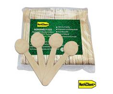 Net4Client 100 x Cuillères de Couverts Jetables en Bois Usage Unique Vaisselle Eco Vaisselle Jetable Couverts Biodégradables Naturels écologiques et Compostables
