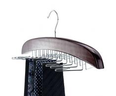 Hangerworld Cintre Porte-Cravates Acajou en Bois avec 24 Crochets