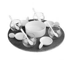 Set De Présentation Apéritif Tournant - 14 Pièces - Plateau En Ardoise