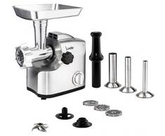 Hachoir à viande Luvele Ultimate en acier inoxydable, préparation de saucisses, rotor cuivre 1800 watts (évalué à 700 watts), préparation de kebbeh, coque aluminium