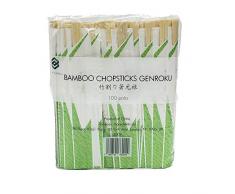 Ken Chiku Baguettes en Bambou Genroku 20cm | 100 Paires Emballées Individuellement | Cuisine Chinoise & Japonaise | Naturel sans Eclats | Écologique & Biodégradable | Adulte Enfant Débutant