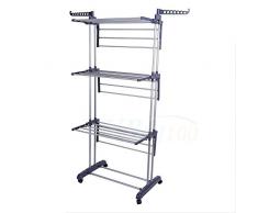 Mervy - Etendoir - Séchoir A Linge - Tancarville - Trés Grande Capacité - 170cm x 75cm - 3 Niveaux - Rangement Facile - Sur Roulettes Pour Un Déplacement Facile - Sans Entretien