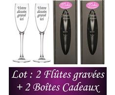 LOT 2 Flûtes gravées EVJF – Future Mariée – Cadeau souvenir original Enterrement de Vie de Jeune Fille pour une journée réussie entre copine avec témoins du Mariage organisation cocktail spécial EVJF