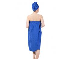 YJZQ Serviette de Bain Chapeau de sèche Cheveux Microfibre Bonnet de Bain Robe de Chambre 2 pour 1 Lot de Bonnet de Bain et Serviette de Bain Femme Vêtement de Chambre