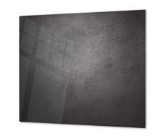 Planche à découper en verre trempé et couvre-cuisinière – Résistant à la chaleur et aux bactéries – UNE PIÈCE (60x52 cm) ou DEUX PIÈCES (30x52 cm chacune); D10B Série Textures: Béton Sombre