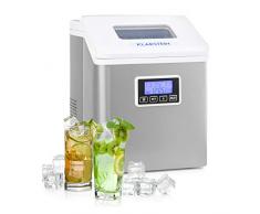 Klarstein LCD Clearcube - Machine à glaçons, 15-20 kg/24h, Glace transparente, Ecran LCD lisible, 3 tailles différentes, Réservoir deau de 2,5 l, Bac de récupération de 1,6 l, Blanc