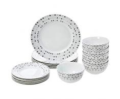 AmazonBasics Service de table 18 pièces - Triangles, pour 6 personnes