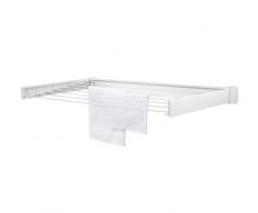 Leifheit Séchoir mural Telegant 30 Protect, sèche linge dépliable avec 5 barres de 60 cm, étendoir à linge robuste pour intérieur et extérieur