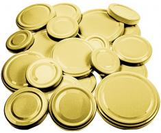 Lot de 21 couvercles dorés de rechange, pour bocaux à confiture