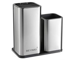 BEYIMEI Porte Couteau -2 en 1 Support de Couteau de Stockage de Vaisselle-Design rectangulaire Moderne Support de Couteau de Stockage de Couteau de Cuisine