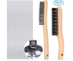 30 Pièces Baguettes de Soudage en Aluminium Soudure en Aluminium à Basse Température Fil Fourré et 2 Pièces Brosse de Soudage avec Poignée en Bois pour lÉnergie Électrique
