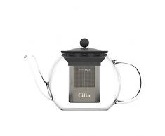 Cilia ThÃ©iÃ¨re Ã Piston en Verre, Sans RÃ©sidu de ThÃ©, CapacitÃ© 1 L (8 Tasses)