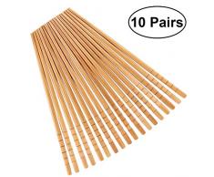 Bestonzon 10 paires de baguettes en bambou Baguettes en bois naturel pour maison de cuisine cuisines