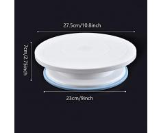 Xinlie Plateau Tournant Gateaux et 3 Outils de Lissage pour Fondant Gâteau Plaque Pivotante Plateau Gateaux Spatule Patisserie Plastique pour la Cuisson au Four, la Décoration de Gâteaux 4 Pièces