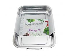 ROSSETTO Plat à Four rectangulaire avec poignées en Acier Inoxydable 35cm x 26cm