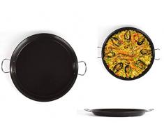 Poêle à paella, convient à l’induction, 46 cm, acier au carbone, revêtement antiadhésif, grande poêle à paella pouvant servir de plat de service