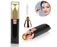 E-More Tondeuse à sourcil électrique Epilateur sourcils Portable Automatique Rasoir électrique indolore étanche avec lumière pour Duvet du Visage Sourcils Poils à Lèvres Menton Femmes