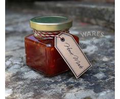 Wares of Knutsford 100 x 130ml Petits Pots de Confiture en Verre carres avec couvecles de Or