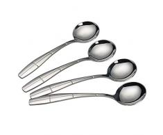 Ikando Lot de 12 Cuillères à Soupe Rondes en Acier Inoxydable