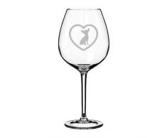 Verre à vin - Coeur Chihuahua gravé au laser - 11 oz