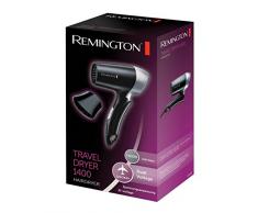 Remington D2400 Sèche-Cheveux de Voyage On The Go, Puissant 1400W, Poignée Pliable, 2 Températures, Compact