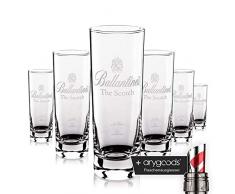6 x Ball antines Scotch Whisky verre/verres long drink Gastro Bar Décoration