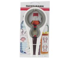 Fackelmann 669250 Ouvre-Bocal et Bouteilles Universel 18,5x9x2,3cm en PP/Caoutchouc, Plastique, Blanc/Gris, 5 x 9 x 2,3 cm