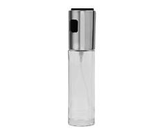iTimo 100 ml Spray dhuile Bouteille en verre avec huile de vinaigre et outil de cuisine argenté