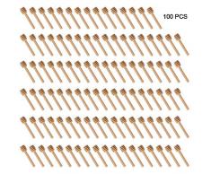 Favsonhome Lot de 100 mini-cuillères à miel en bois de 8 cm sous emballage individuel