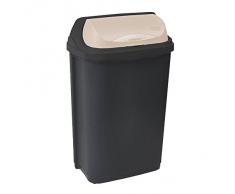 OKT 2053713 Roll-Top Poubelle Plastique Graphite/Crème 50 L