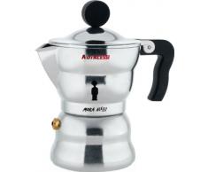 A di Alessi AAM33/1 Moka Alessi Cafetière Espresso en Fonte Daluminium, Poignée et Pommeau en Résine Thermoplastique, Noir, 1 Tasse