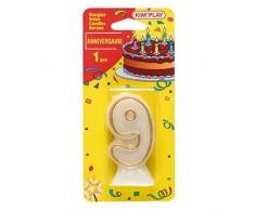 WDK Partner - COU609 - Décoration de gâteau - Bougie Chiffre 9