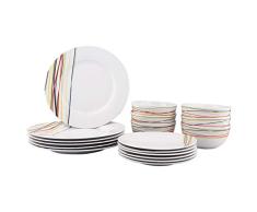 AmazonBasics Service de table 18 pièces - Lignes chaudes, pour 6 personnes