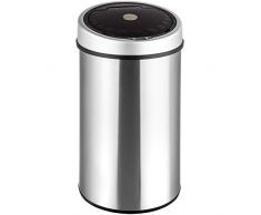 TecTake Poubelle Automatique en Acier Inoxydable - diverses tailles au choix - (Inoxidable 50 Litres)