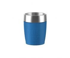 Emsa 514515 TRAVEL CUP tasse isotherme, mug avec couvercle, revêtement silicone, 200ml, Bleu maritime