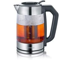 SEVERIN Bouilloire Eau/ThÃ© NumÃ©rique, Avec Thermostat, Pour 1,7 L dEau/1,5 L de ThÃ©, 2 200 W env., WK 3477, Inox/Noir
